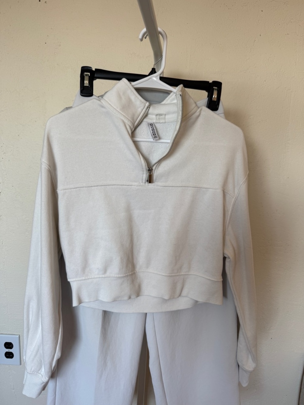 Divided White Half-Zip Pullover